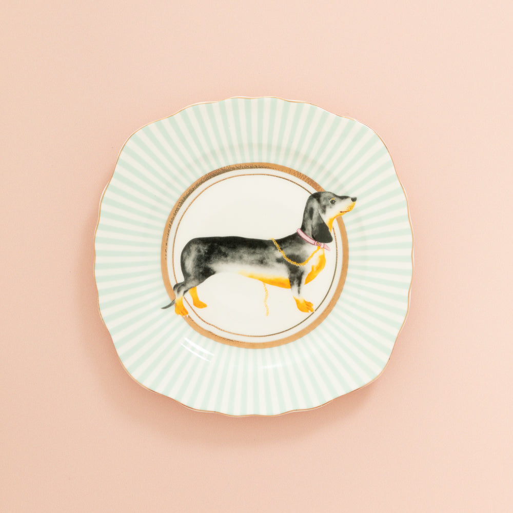 Yvonne Ellen Sausage Doggie Cake Plate