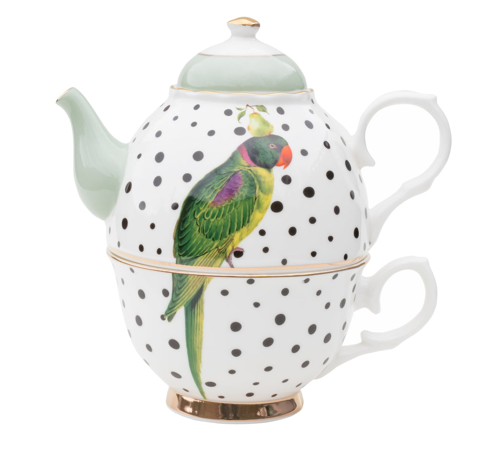 Parrot Polka Dots Tea For One Set