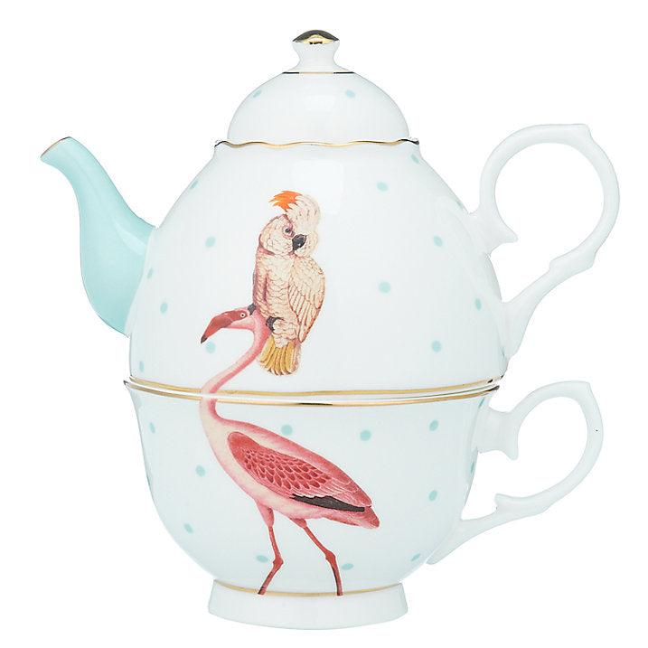 Parrot and Flamingo Tea For One Set
