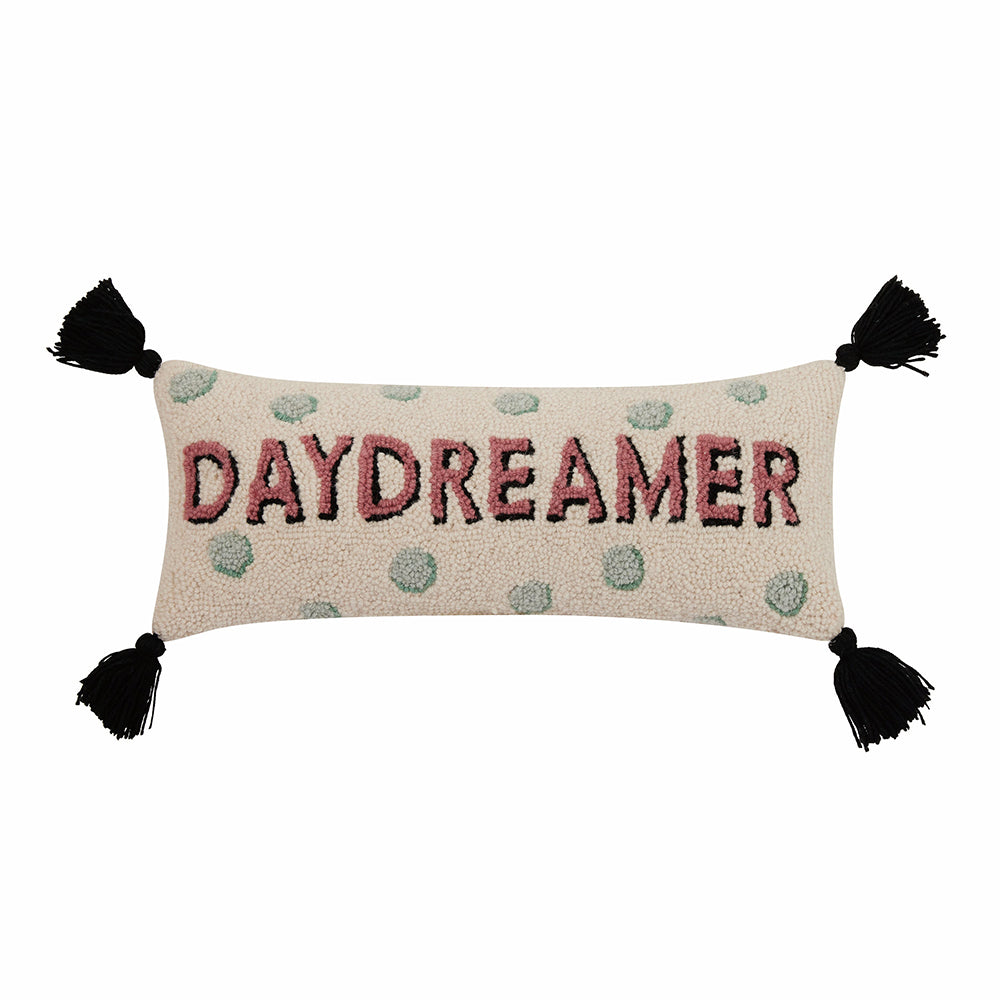 Daydreamer Tassels Pillow, 100% Hooked Wool