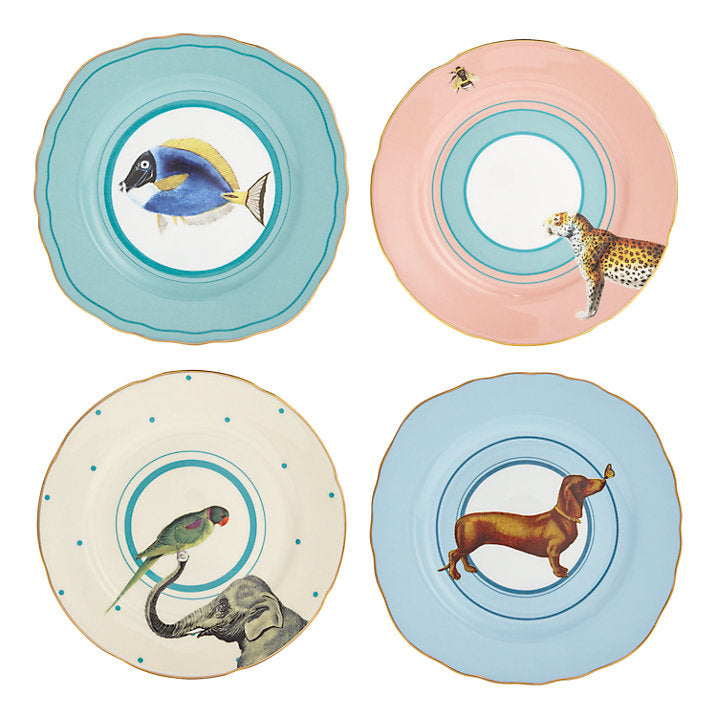 Animal Tea Plates, Set of 4