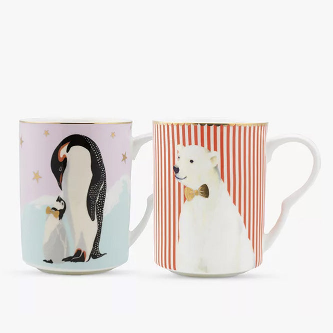 Yvonne Ellen Penguin & Polar Bear Mugs (Set of 2)