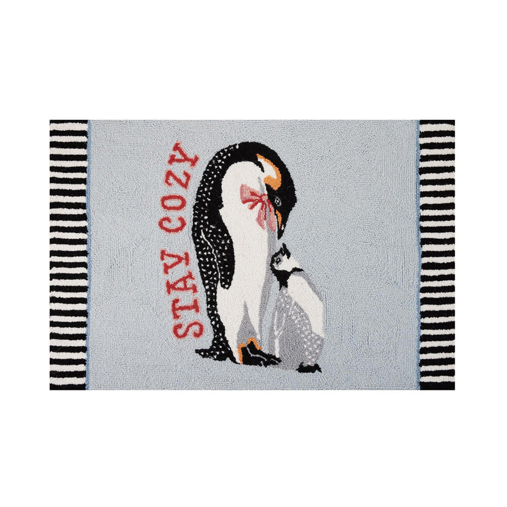 Penguin Rug, 100% Hooked Wool