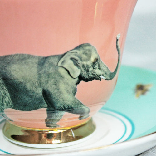 Elephant Teacup and Saucer close up