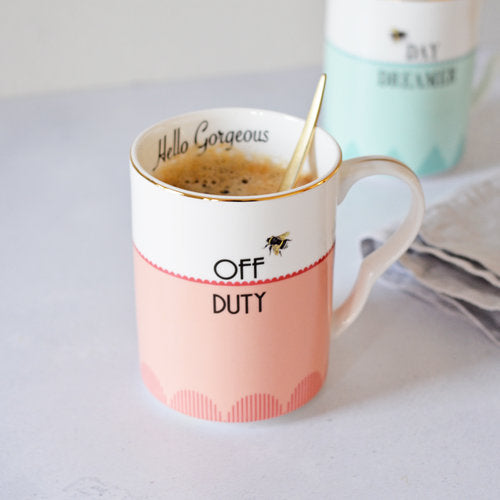 Off Duty' and 'Day Dreamer' Mugs, Set of 2