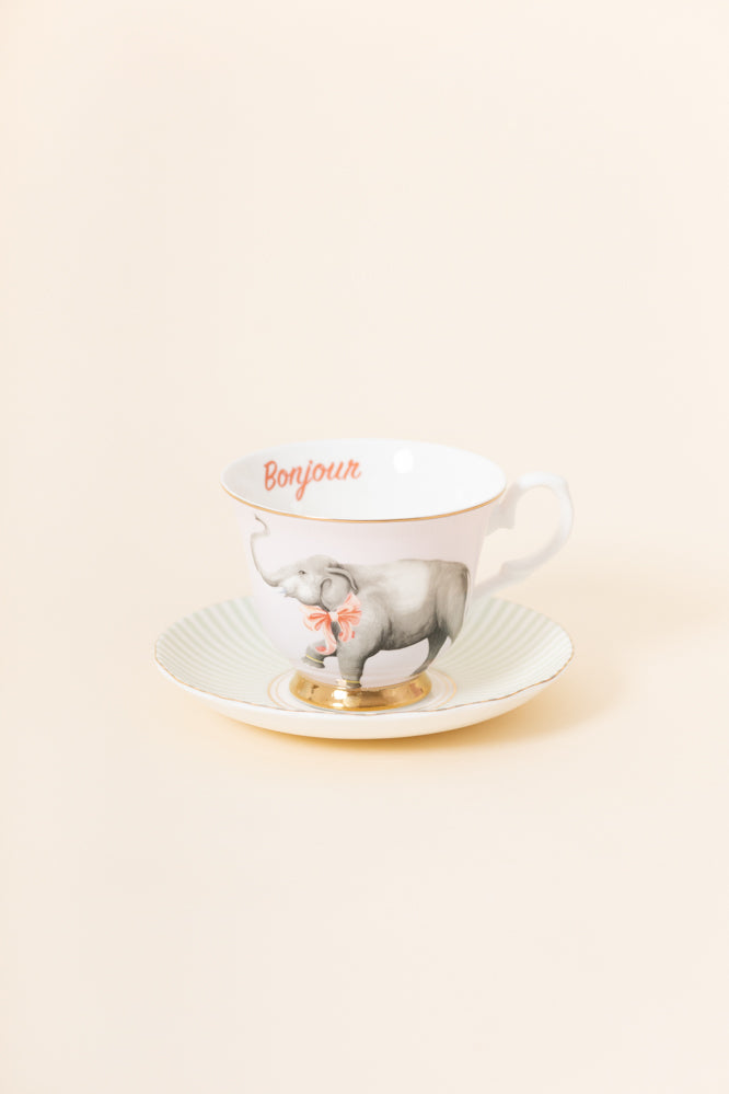 Yvonne Ellen Elephant Teacup & Saucer