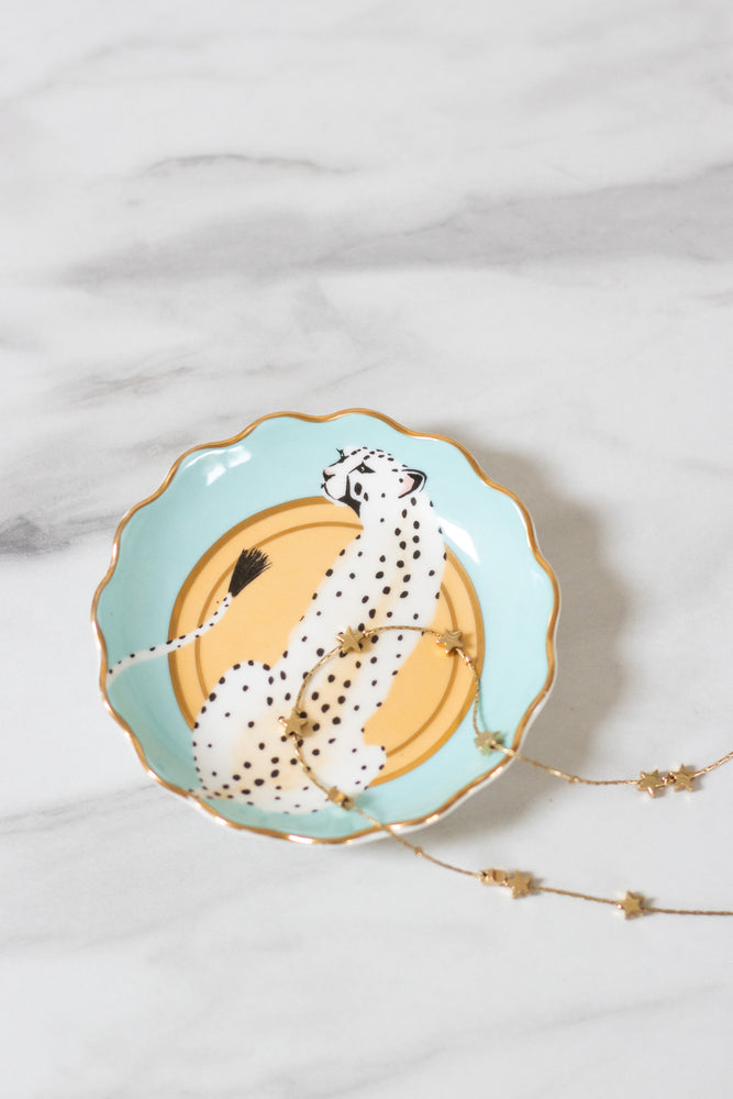 Yvonne Ellen Cheetah Round Trinket Dish