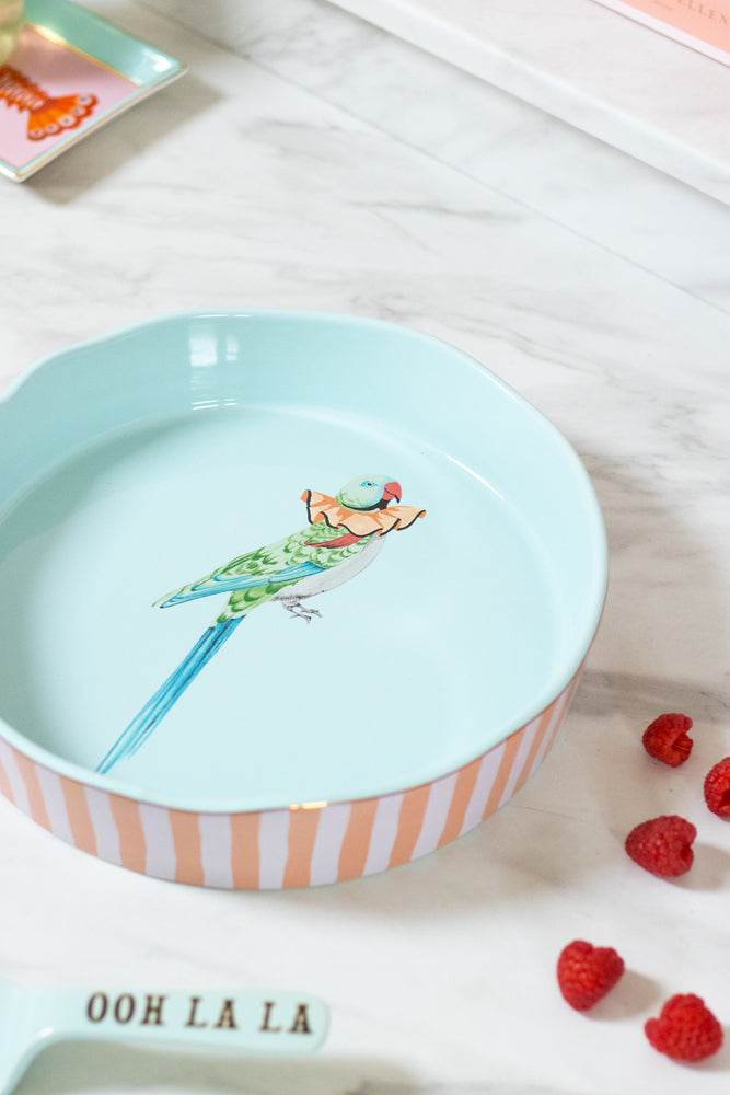 Yvonne Ellen Parakeet Large Round Dish