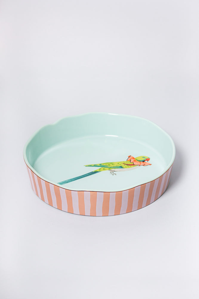 Yvonne Ellen Parakeet Large Round Dish