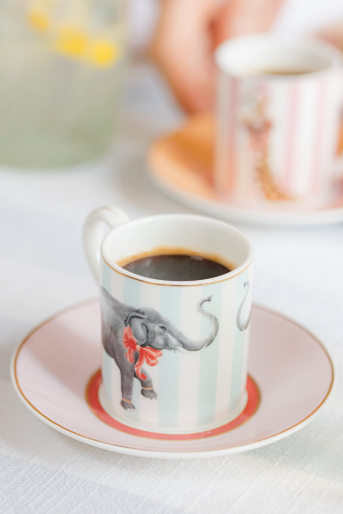 Yvonne Ellen Animal Espresso Cup & Saucers (Set of 2)