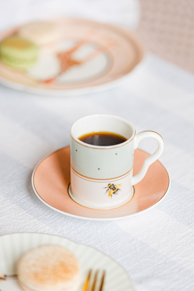 Yvonne Ellen Slogan Espresso Cup & Saucers (Set of 2)