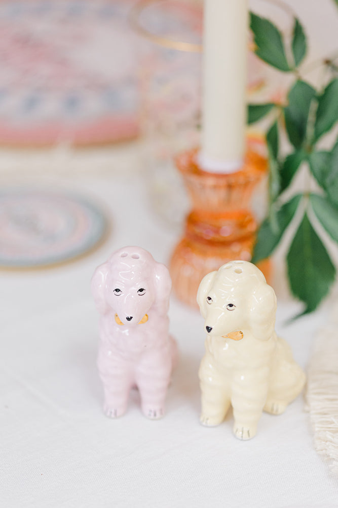 YVONNE ELLEN POODLE SALT & PEPPER SHAKERS