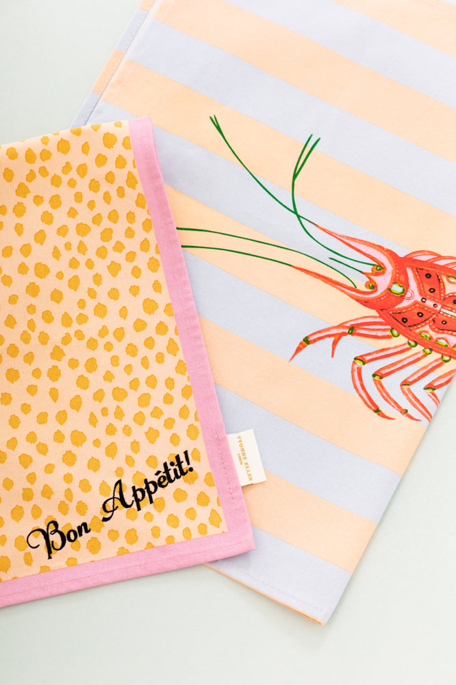 Yvonne Ellen Lobster/Bon Appetit Tea Towels (Set of 2)