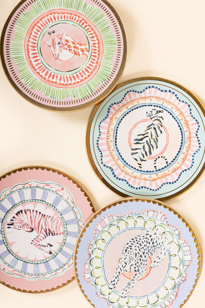 Yvonne Ellen Round Cork Back Coasters (Set of 4)