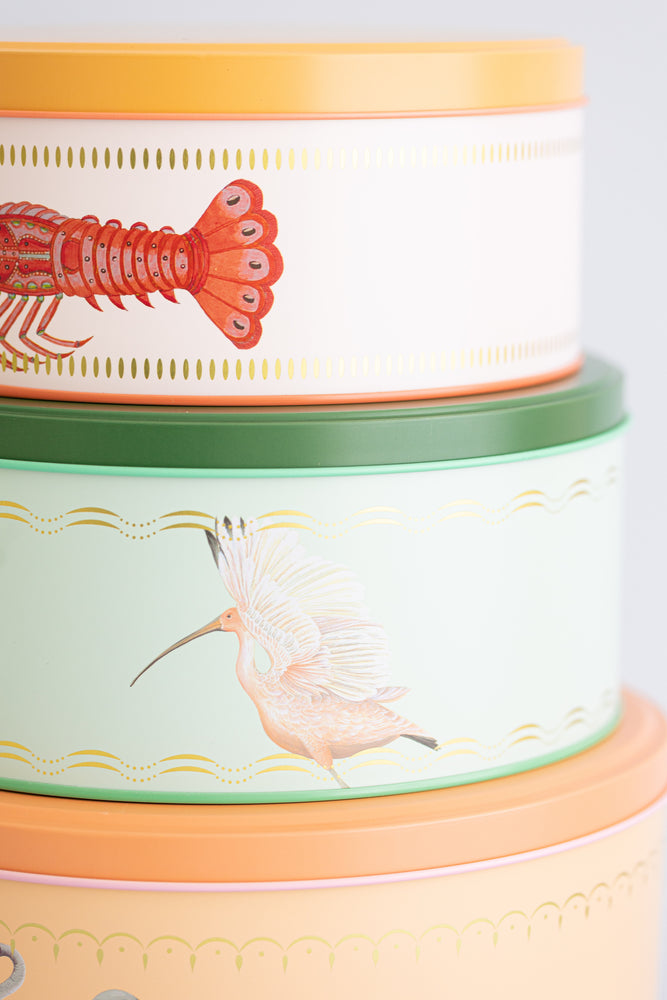 Yvonne Ellen Lobster/Elephant/Ibis Round Cake Tins (Set of 3)