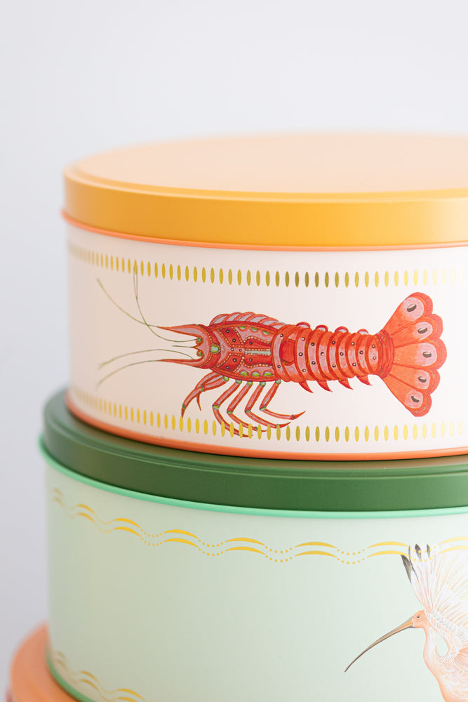 Yvonne Ellen Lobster/Elephant/Ibis Round Cake Tins (Set of 3)