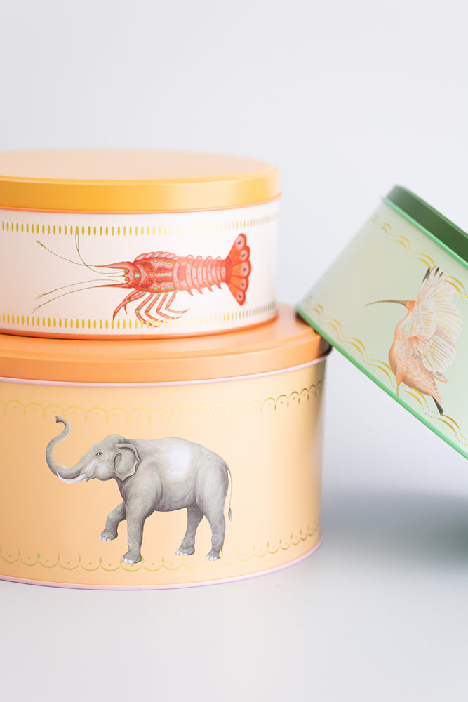 Yvonne Ellen Lobster/Elephant/Ibis Round Cake Tins (Set of 3)