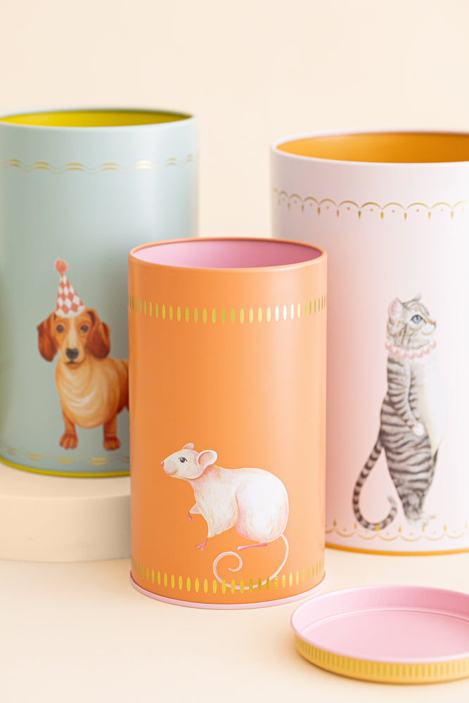 Yvonne Ellen Pussy/Sausage/Mousey Tall Cylinder Storage Tins (Set of 3)