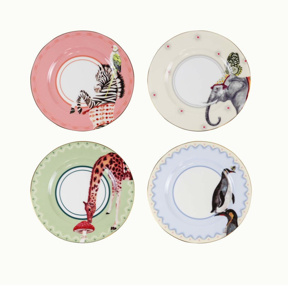 Carnival Animal Tea Plates, Set of 4