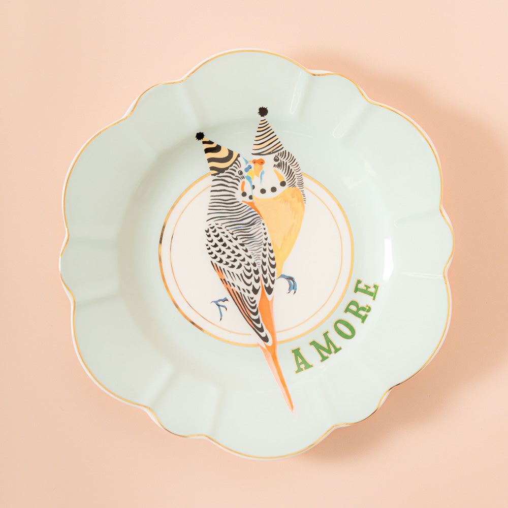 Yvonne Ellen Parrots Flower Plate 23cm