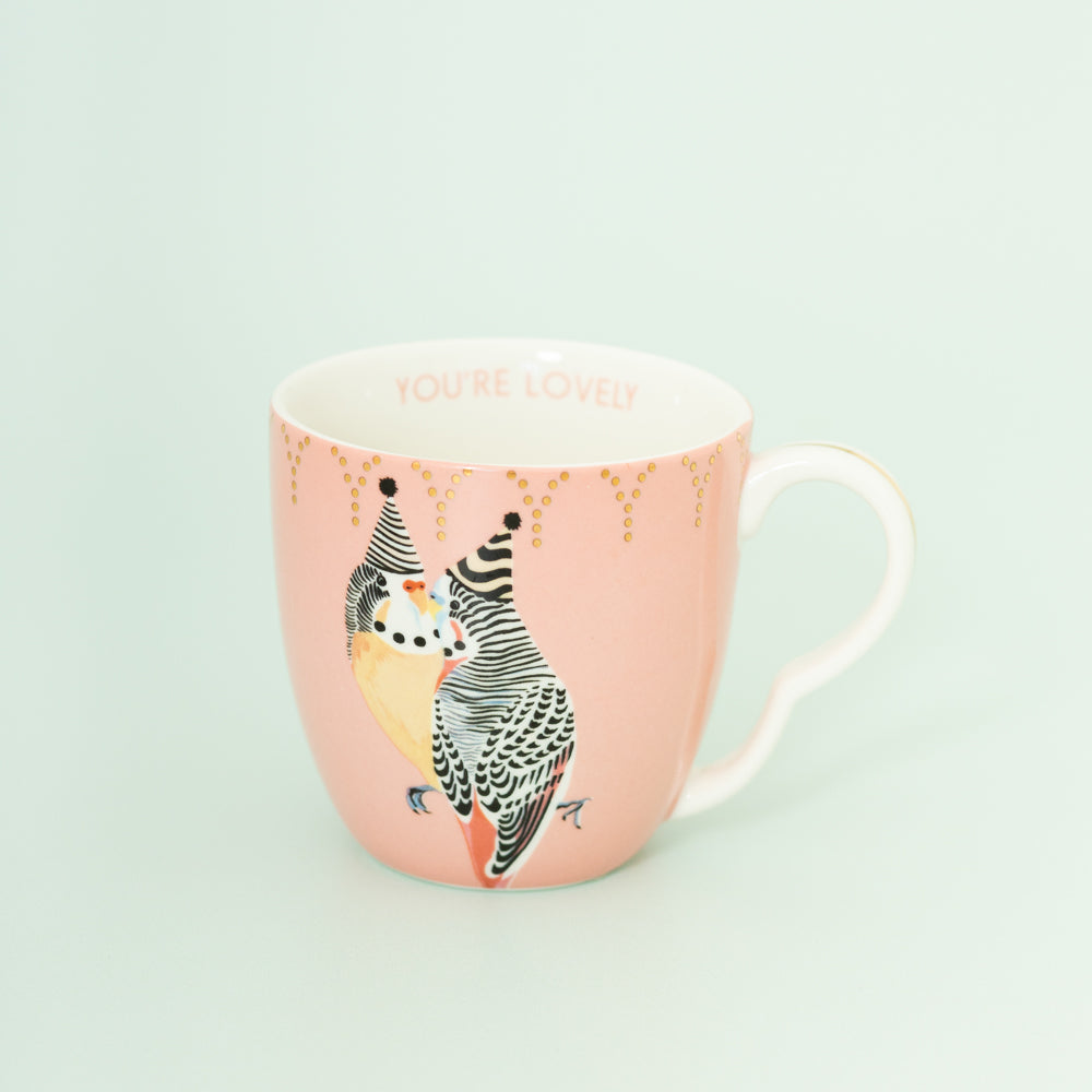 Yvonne Ellen Parrots with Hats Mug (Large)