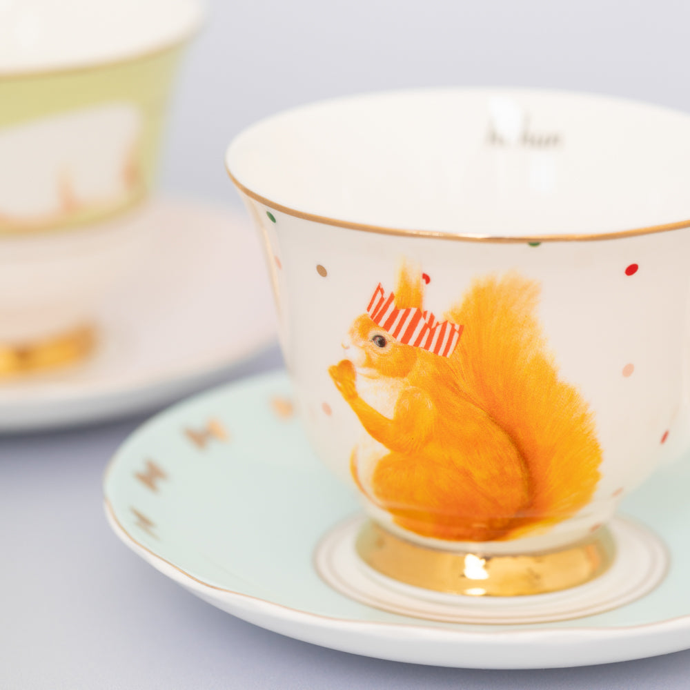 Yvonne Ellen Mouse & Squirrel Cup and Saucer (Set of 2)