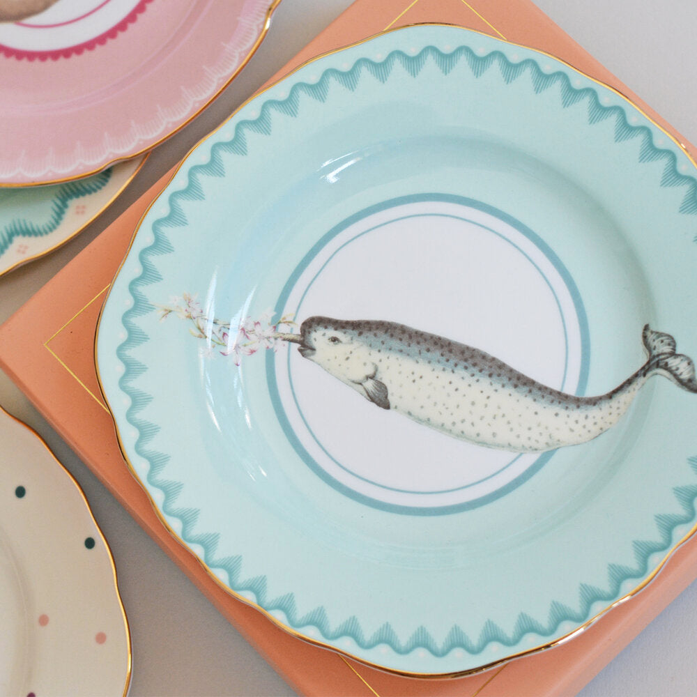 Narwhal cake plate