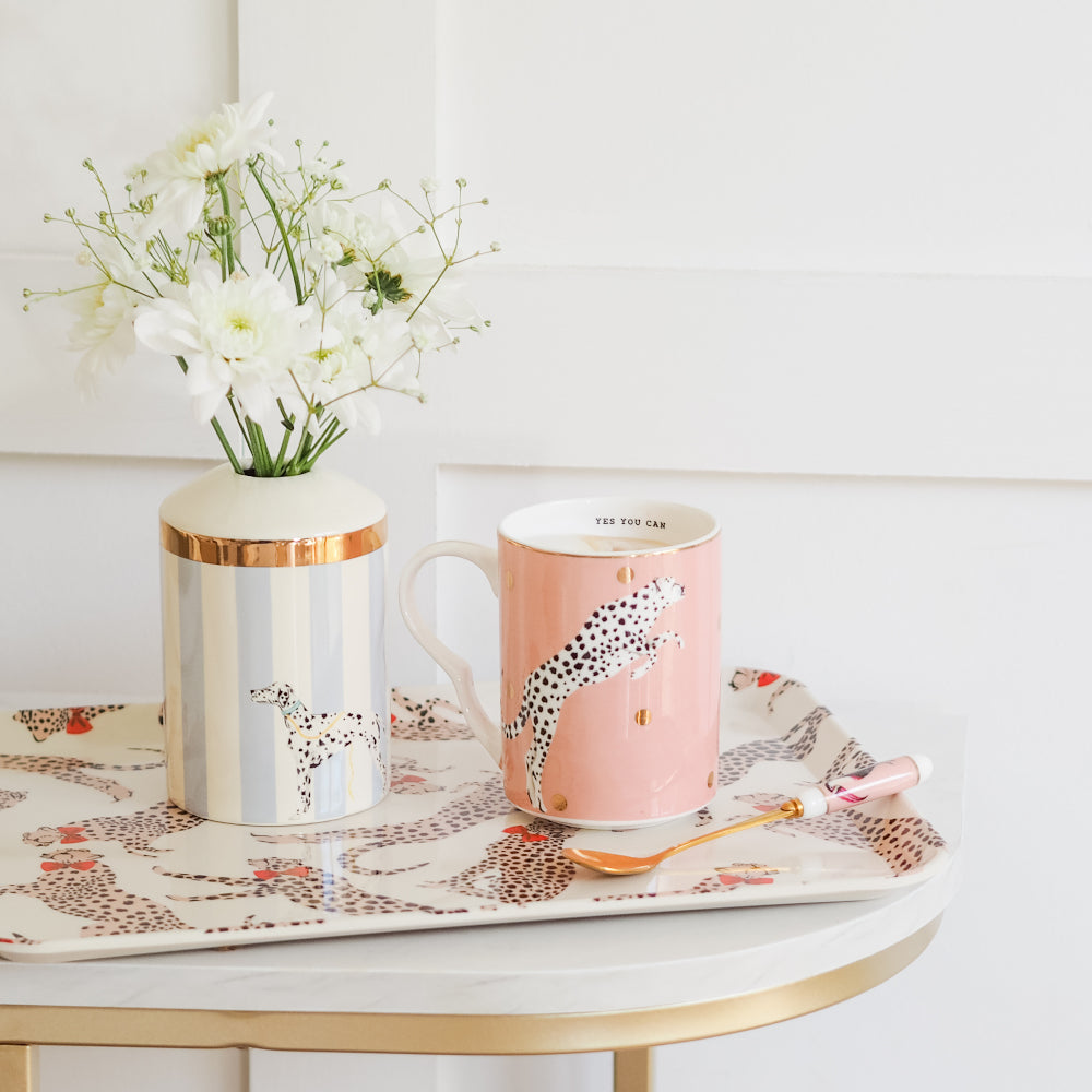 Dalmatian reed diffuser with cheetah mug