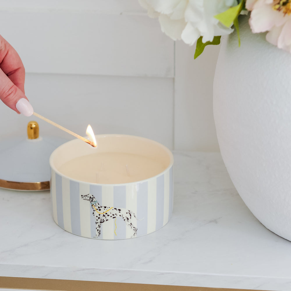 Lighting dalmatian candle