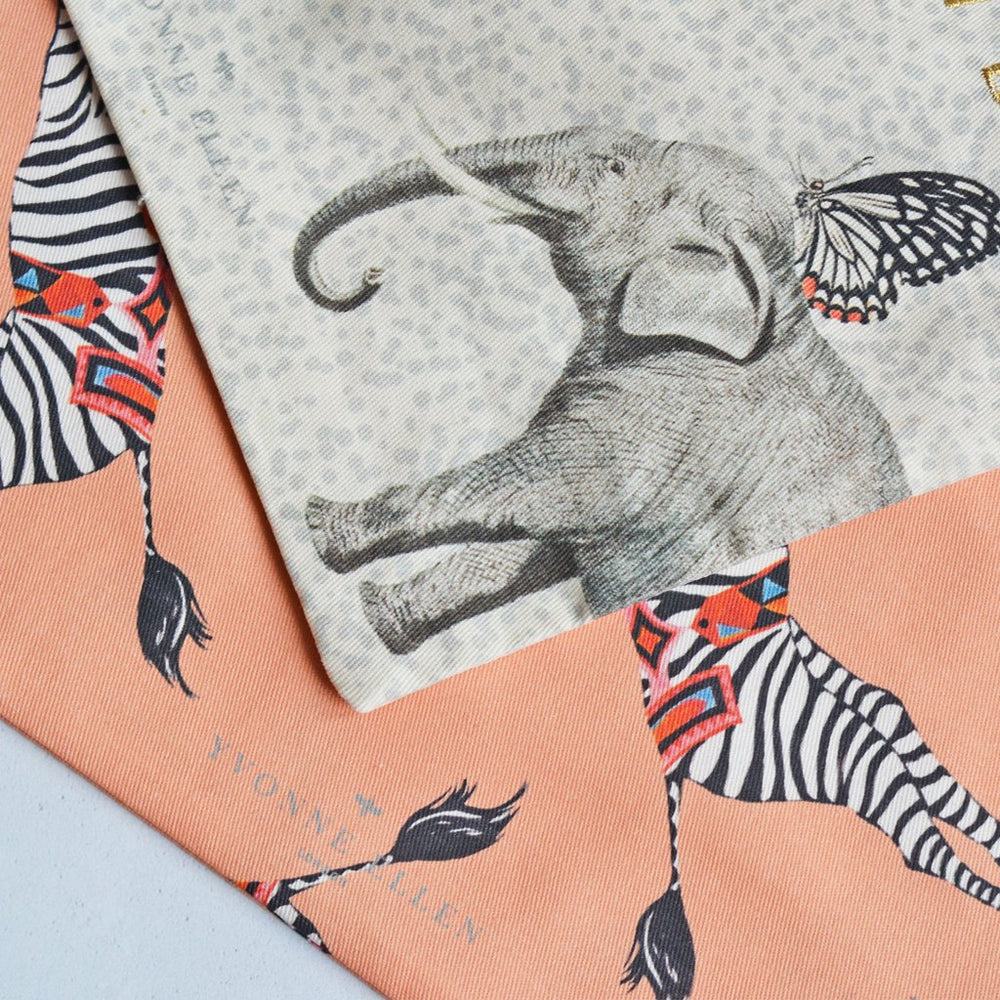 Zebra and Elephant Cotton Bag Set