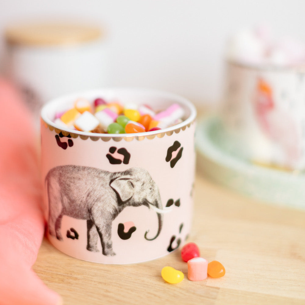 Elephant storage jar with sweets