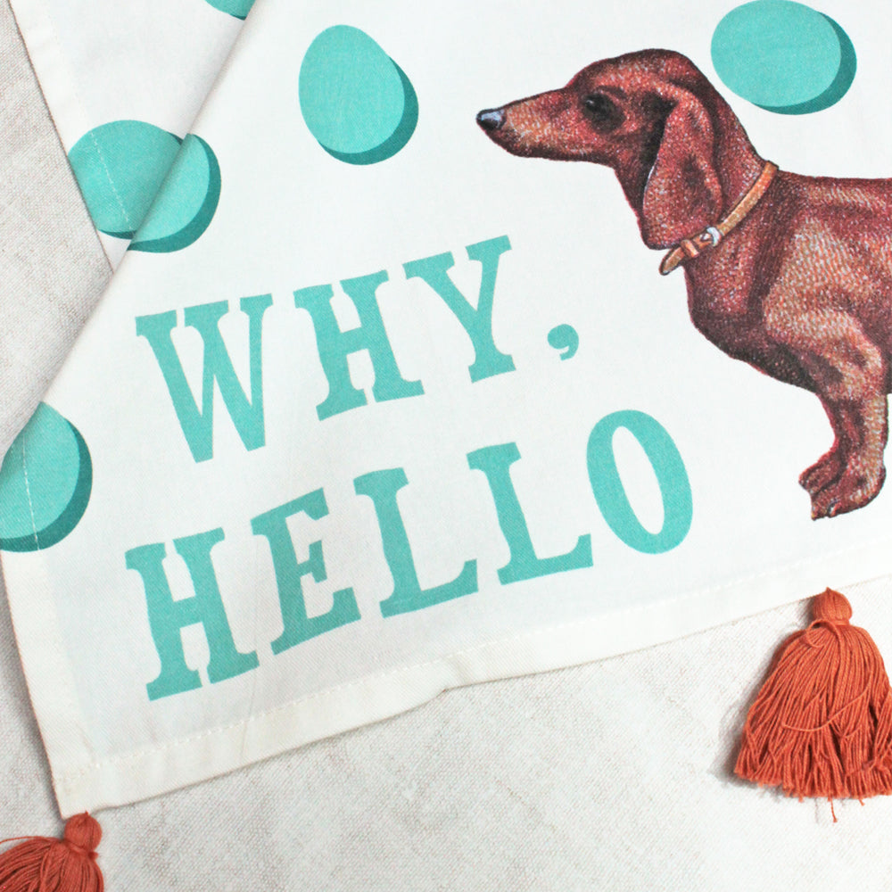 Why Hello Dog Kitchen Tea Towel