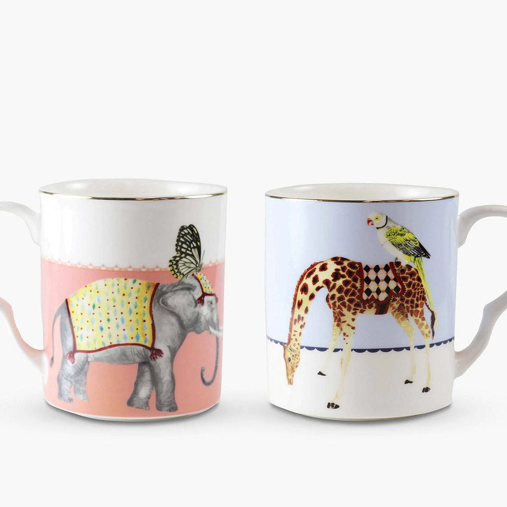 Carnival Elephant and Giraffe Mugs