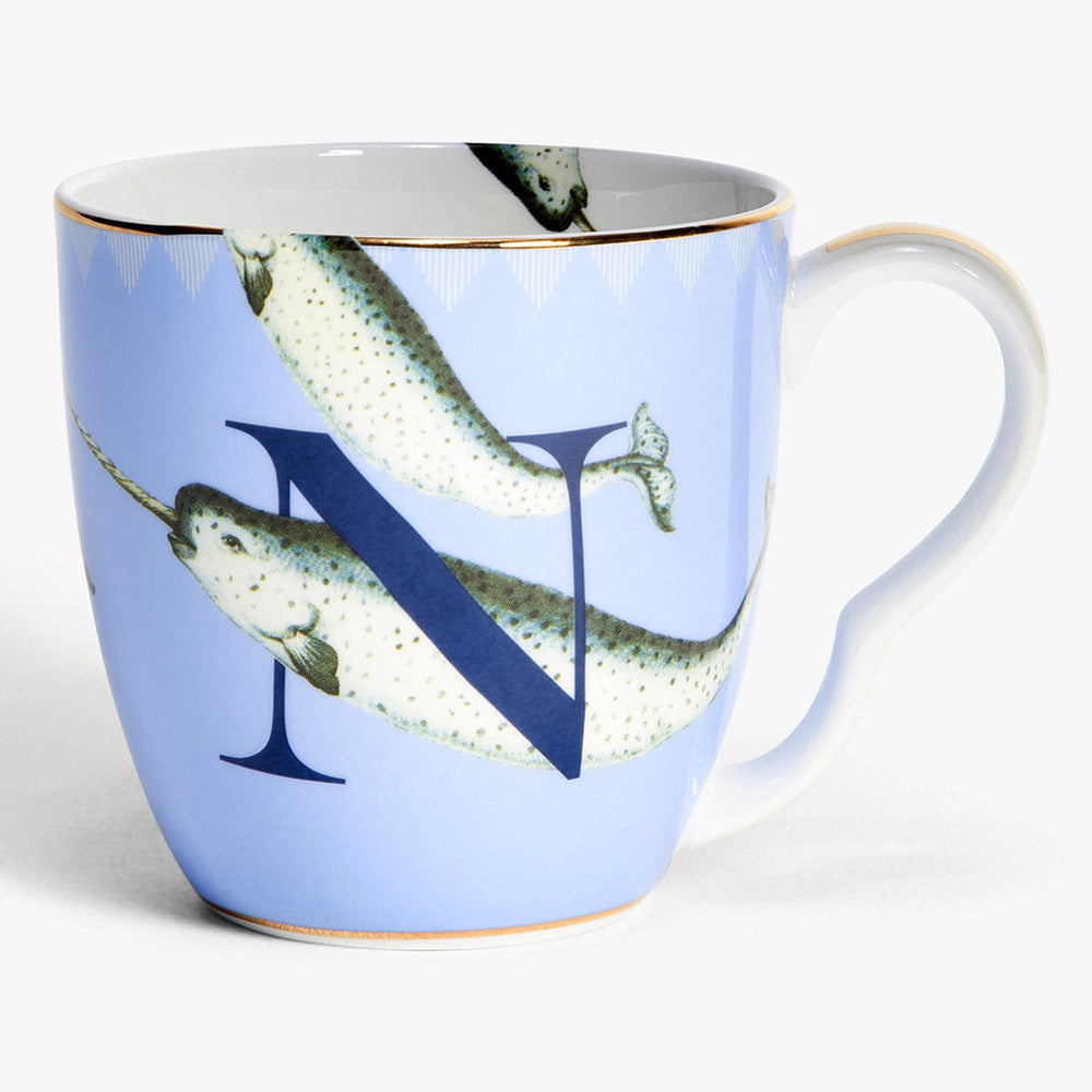 Yvonne Ellen Alphabet Mug, N for Narwhal