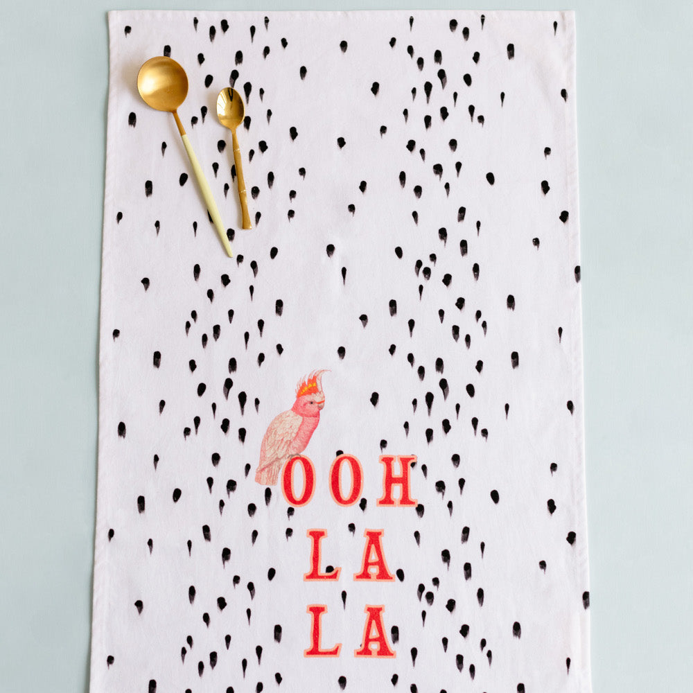 Ooh La La Tea Towel with gold spoons