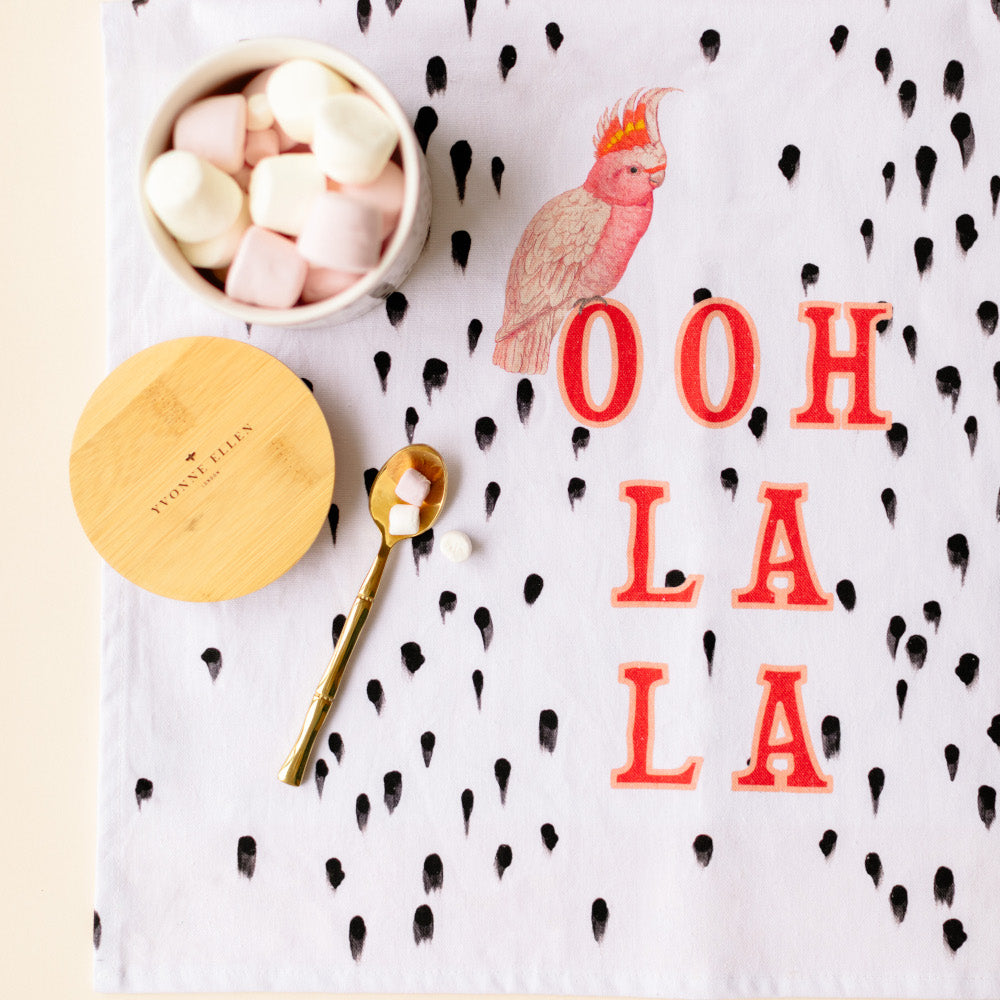 Ooh La La Tea Towel with marshmallows