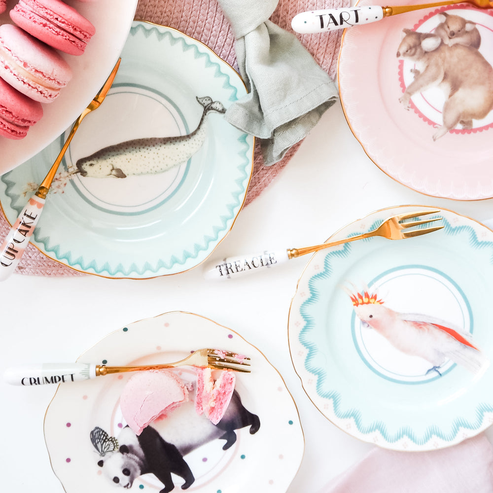 Pretty Pastel Animal Cake Plates, Set of 4