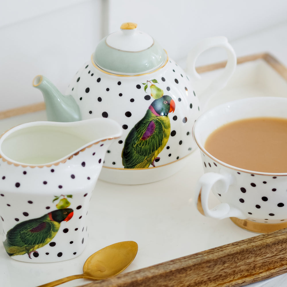 Parrot tea for one set with parrot jug