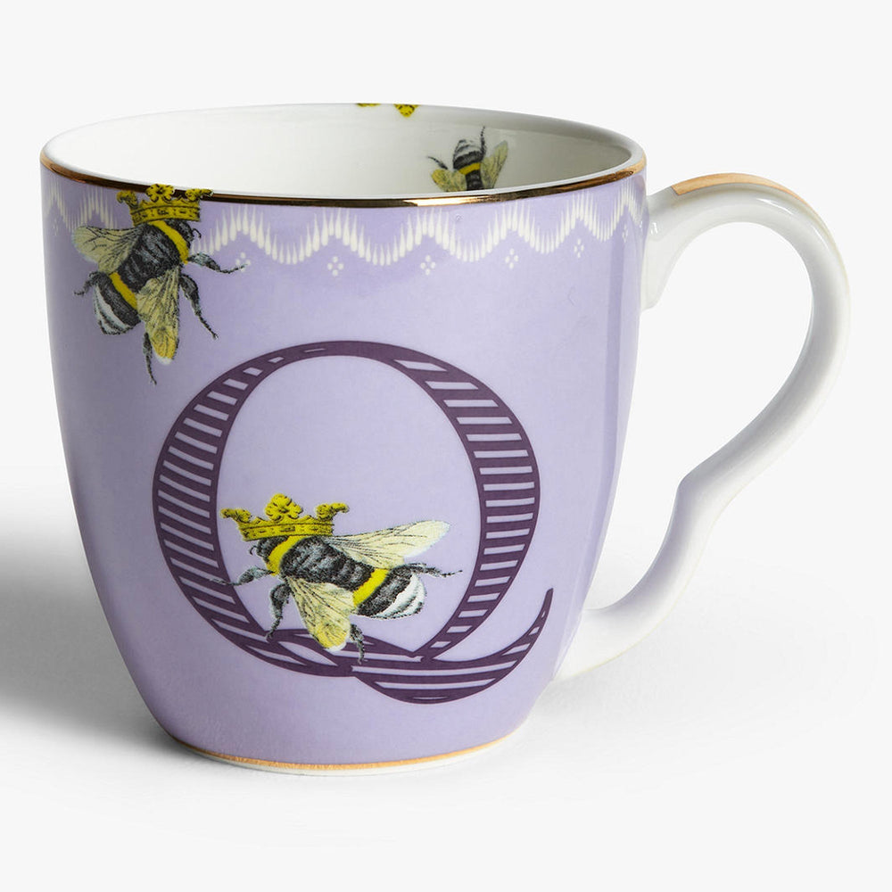 Yvonne Ellen Alphabet Mug, Q for Queen Bee