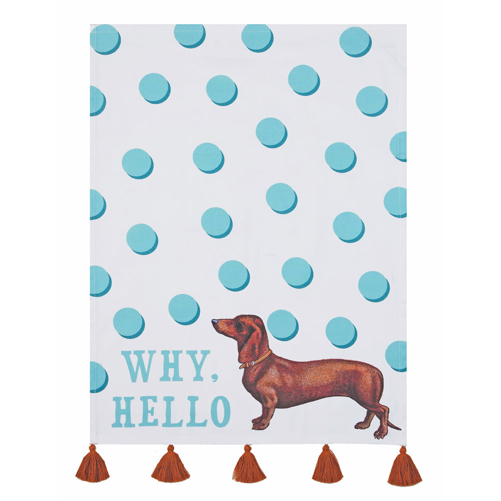 Why Hello Dog Kitchen Tea Towel