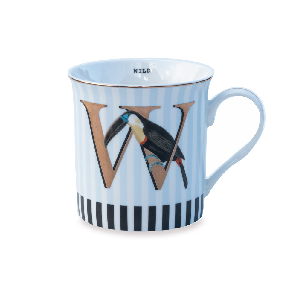 Yvonne Ellen Gold Edition Alphabet Mug, W for Wild