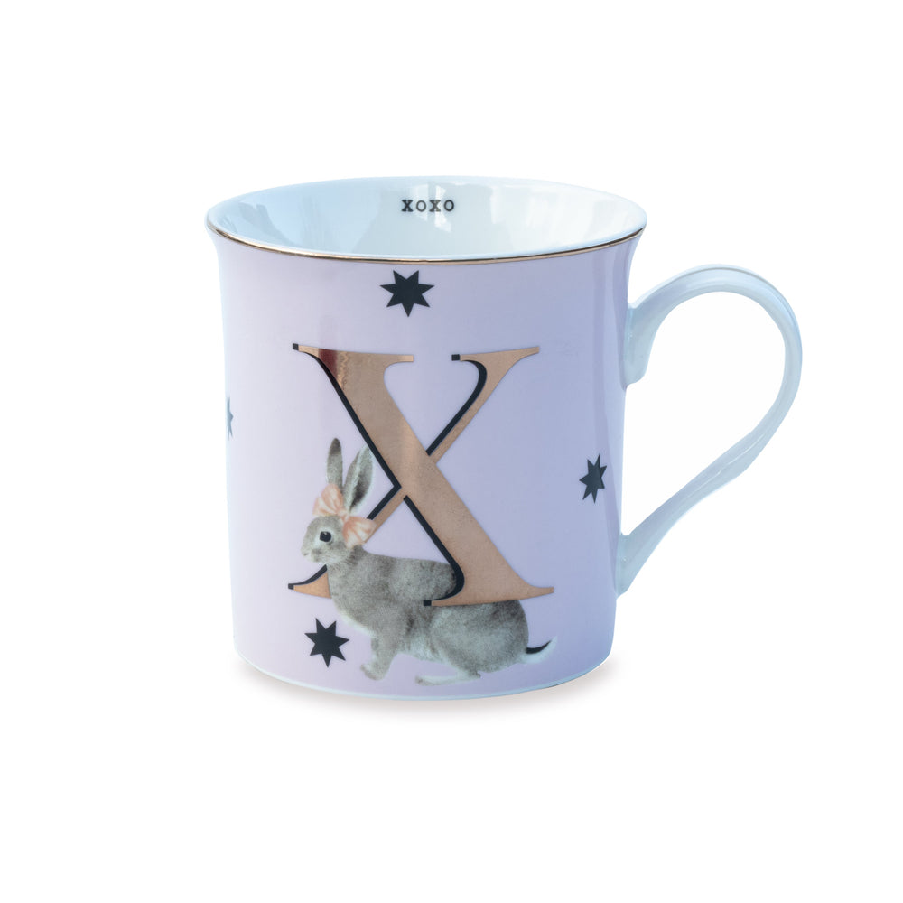 Yvonne Ellen Gold Edition Alphabet Mug, X for XOXO