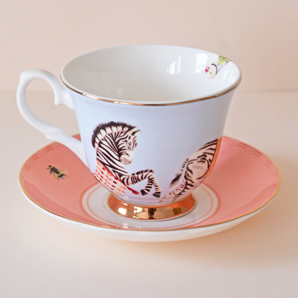 Carnival Zebras Teacup and Saucer