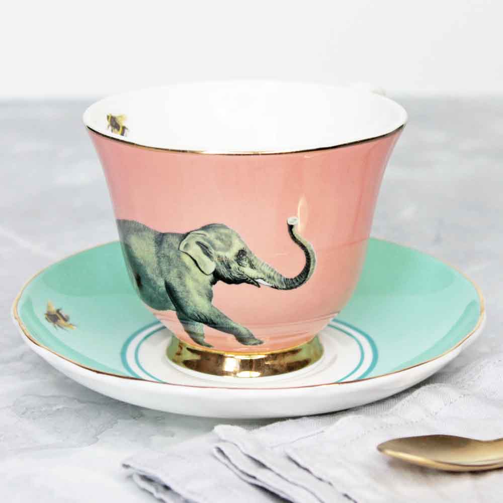 Elephant Teacup and Saucer