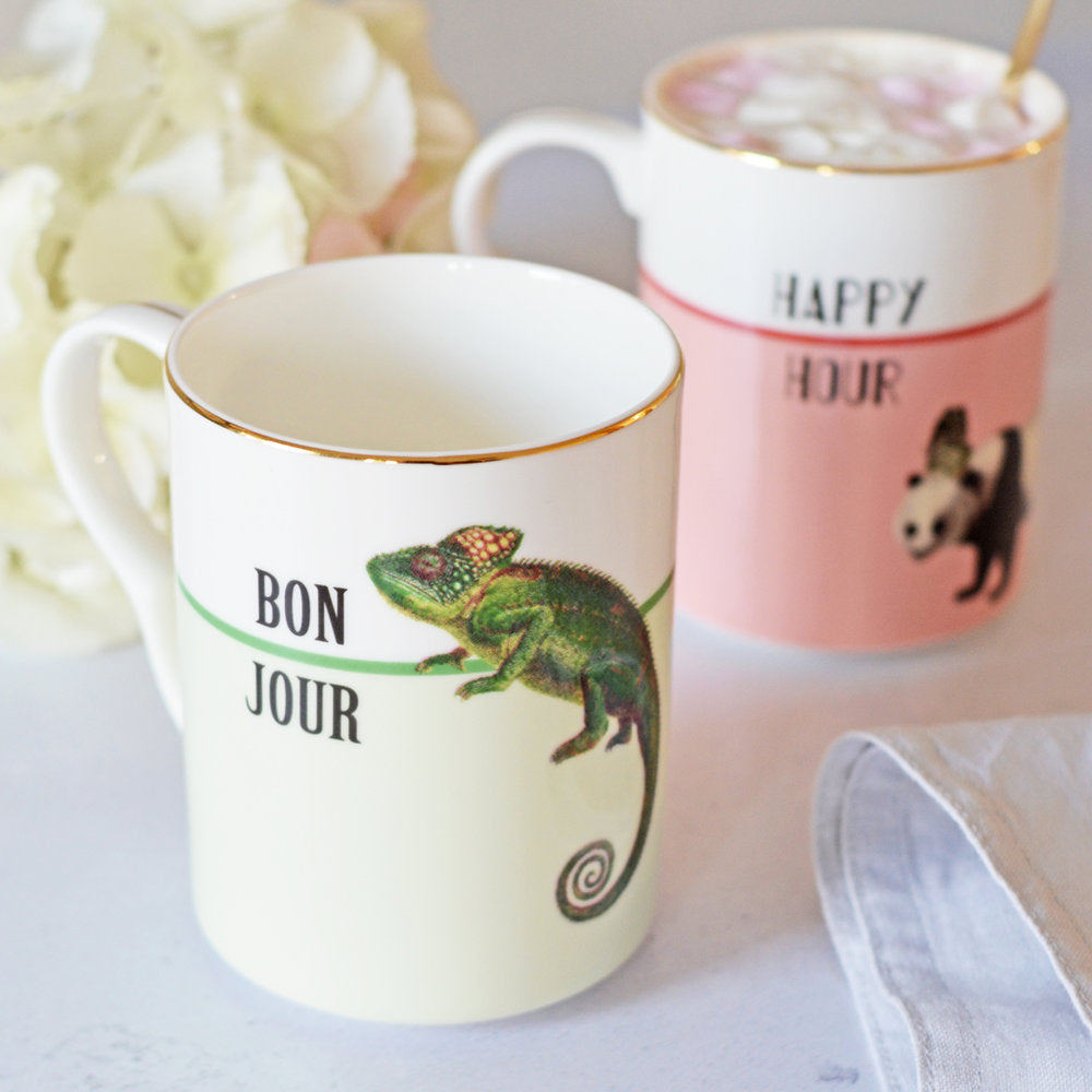 Happy Hour and Bonjour Mugs