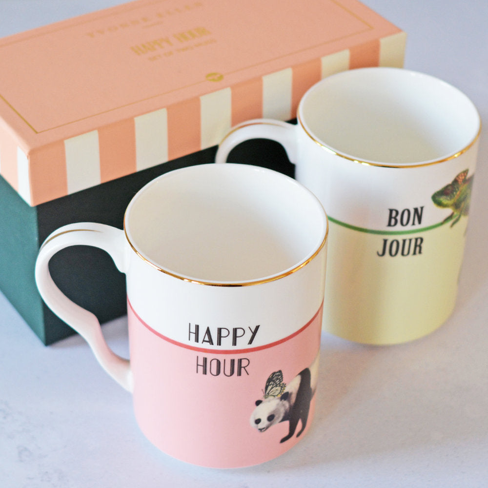 Happy Hour and Bonjour Mugs