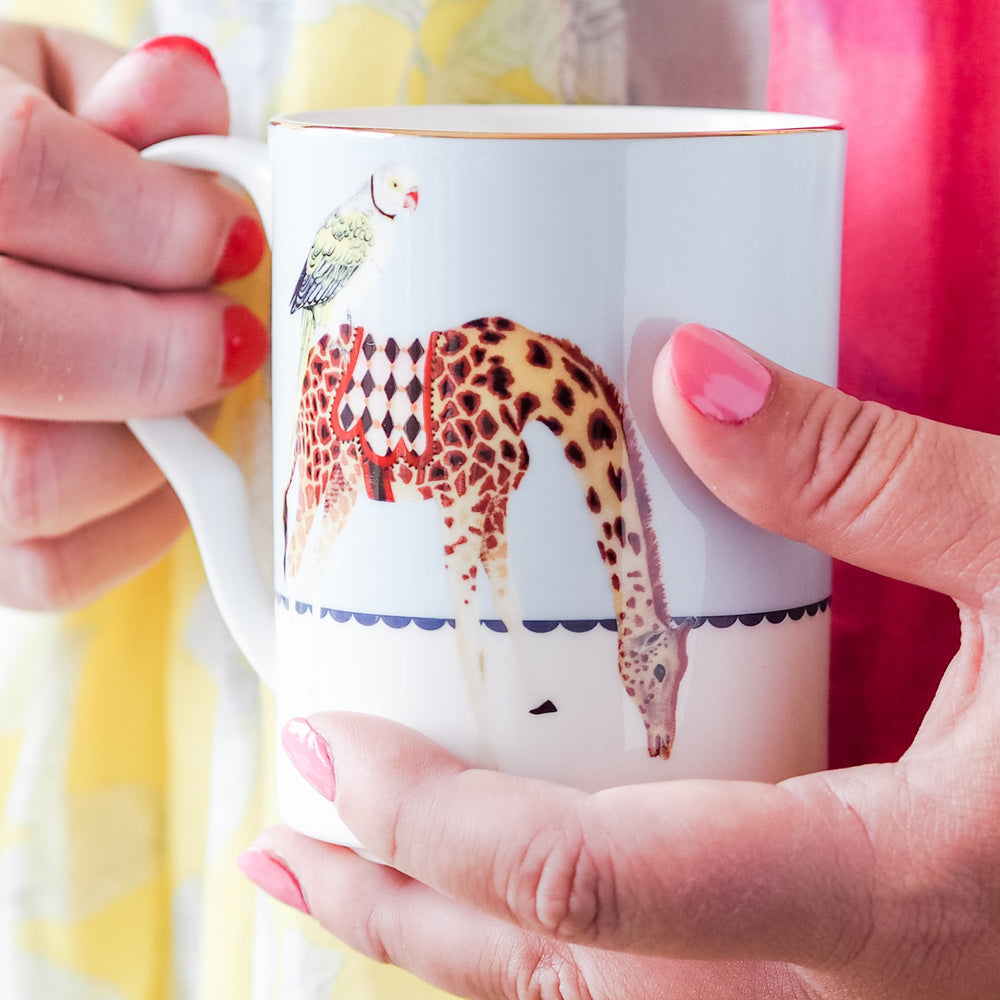 Carnival Elephant and Giraffe Mugs, Set of 2