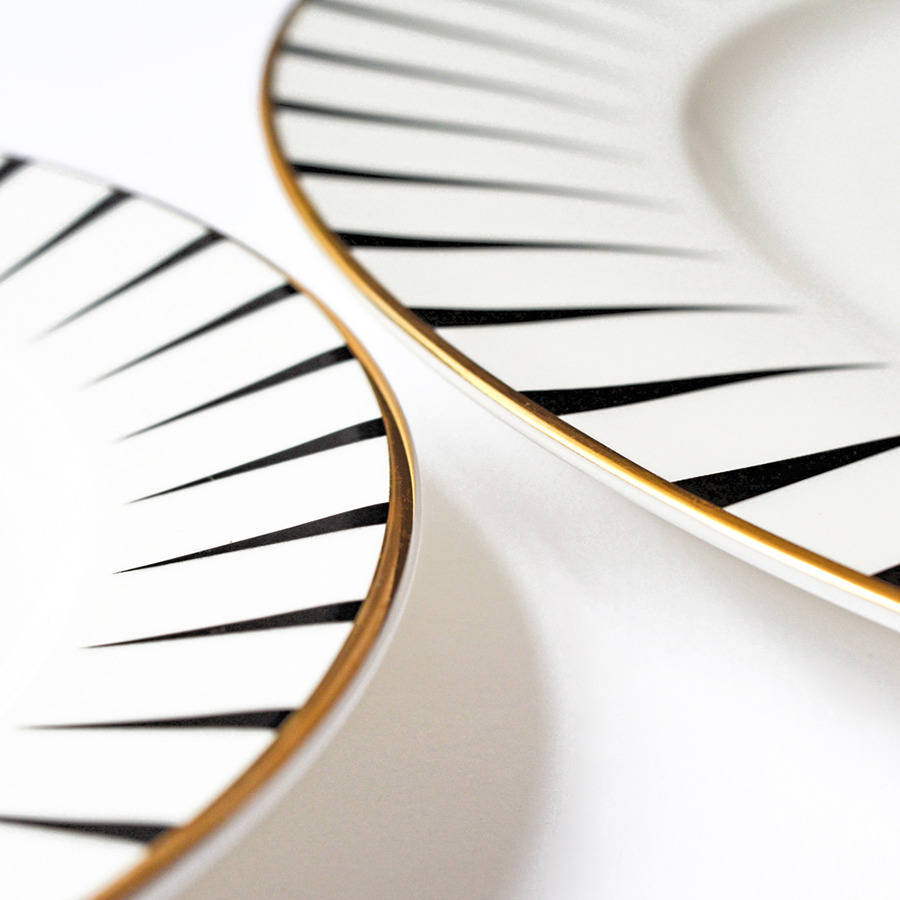 Close up of plate edges