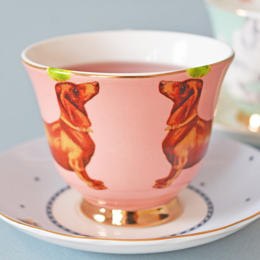 Sausage dog tea cup and saucer